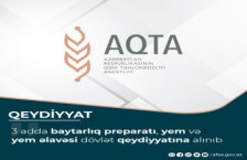 3 adda baytarlıq preparatı, yem və yem əlavəsi dövlət qeydiyyatına alınıb