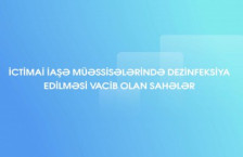 İctimai iaşə müəssisələrində təmizlik-dezinfeksiya işlərinin həyata keçirilməsi ilə bağlı maarifləndirici videoçarx hazırlanıb