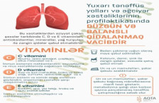 Yuxarı tənəffüs yolları və ağciyər xəstəliklərindən əziyyət çəkən şəxslər düzgün və balanslı qidalanmalıdır