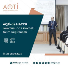 AQTİ-də HACCP mövzusunda növbəti təlim keçiriləcək