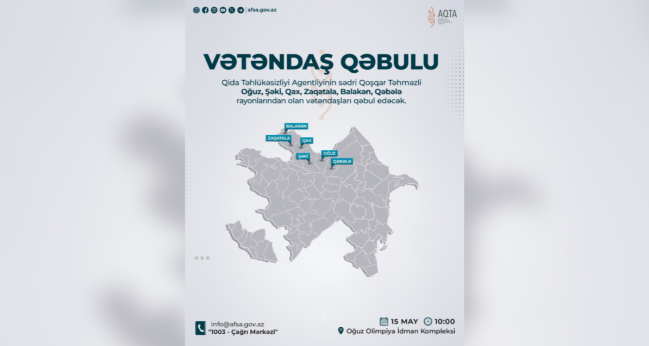 AQTA sədri Oğuzda vətəndaşları qəbul edəcək