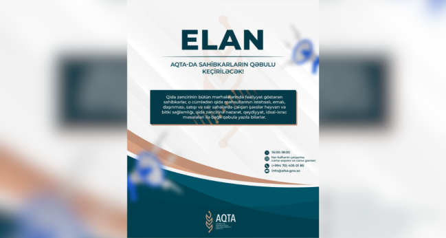 AQTA-da sahibkarların qəbulu keçiriləcək - ELAN