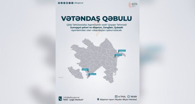 AQTA sədri Abşeronda vətəndaşları qəbul edəcək