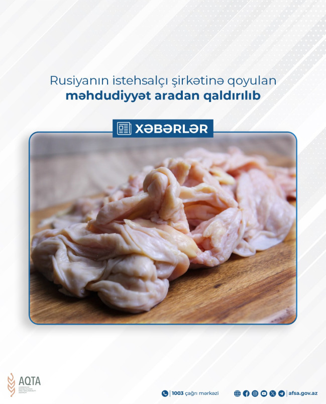 Rusiyanın istehsalçı şirkətinə qoyulan məhdudiyyət aradan qaldırılıb