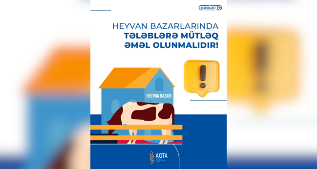 Heyvan bazarlarında tələblərə əməl olunmalıdır!