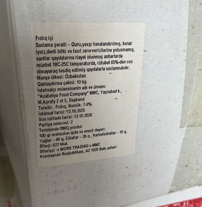 Uyğunsuzluq aşkarlanan 3 ton araxis məhsulunun satışa çıxarılmasının qarşısı alınıb