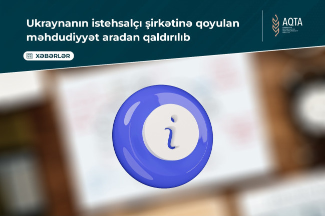 Ukraynanın istehsalçı şirkətinə qoyulan məhdudiyyət aradan qaldırılıb