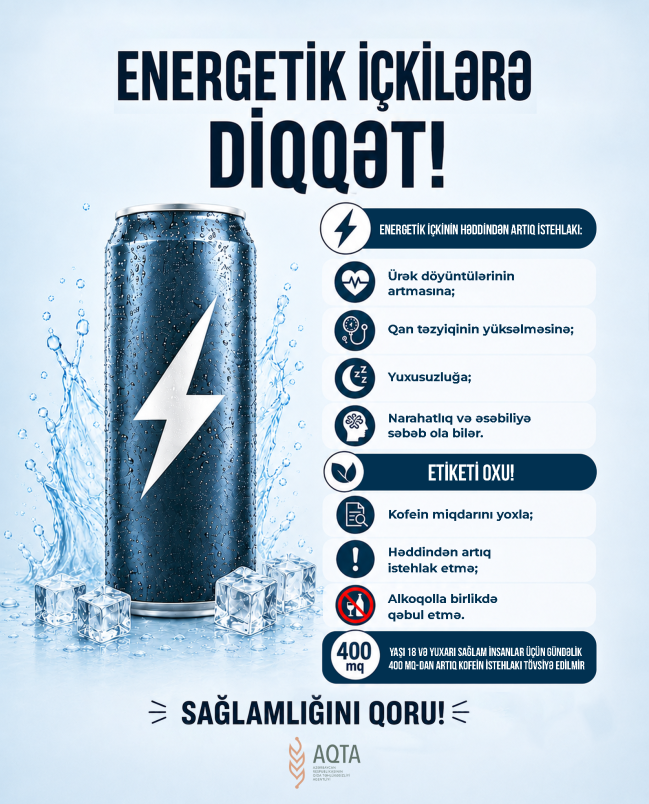 Energetik içkilərin həddindən artıq istehlakına diqqət yetirək