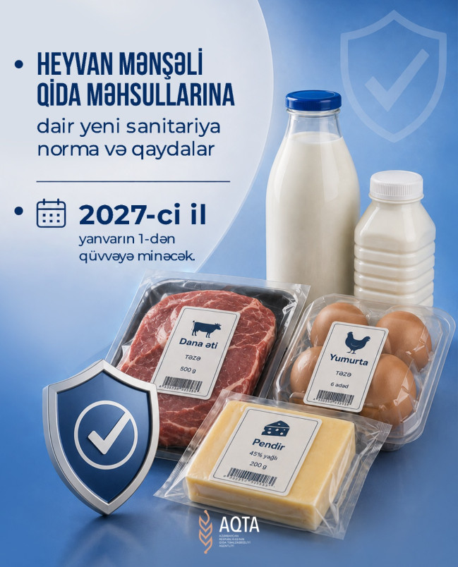 Heyvan mənşəli qida məhsullarının təhlükəsizliyi ilə bağlı yeni qaydalar