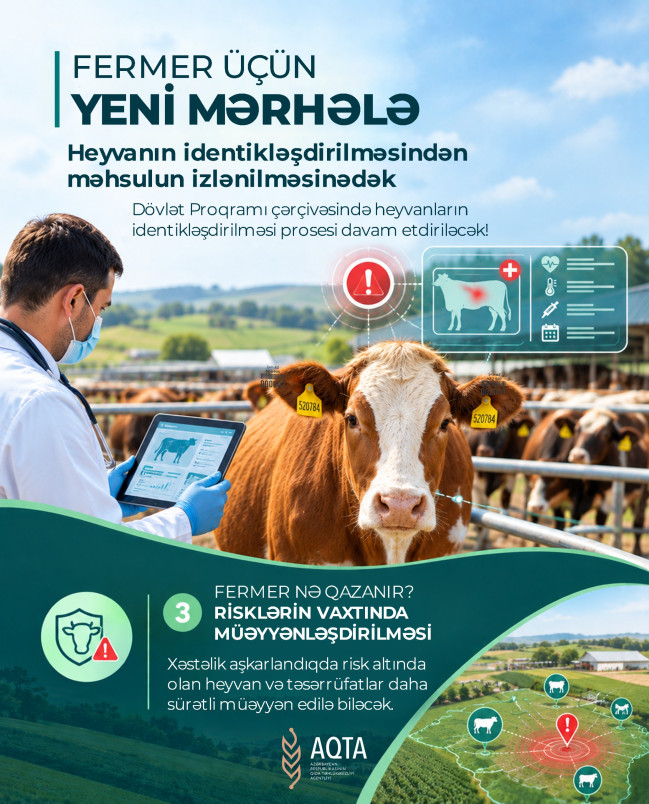 Fermer üçün yeni mərhələ: heyvanın identikləşdirilməsindən  məhsulun izlənilməsinədək