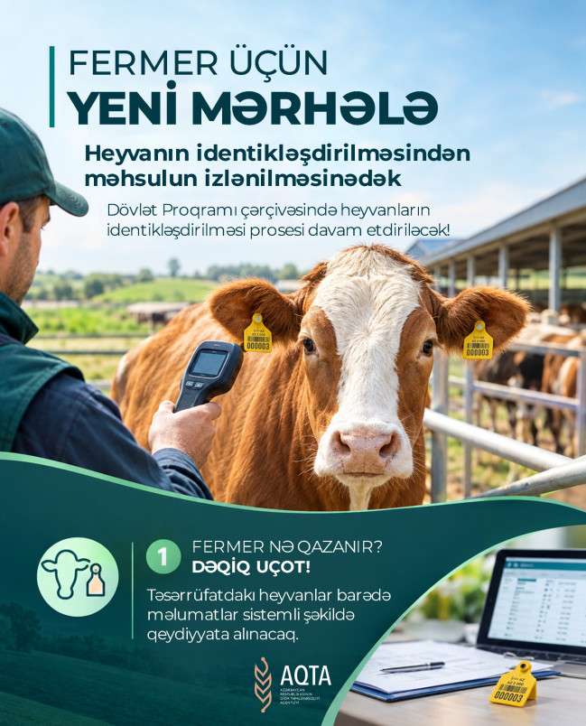 Fermer üçün yeni mərhələ: heyvanın identikləşdirilməsindən məhsulun izlənilməsinədək