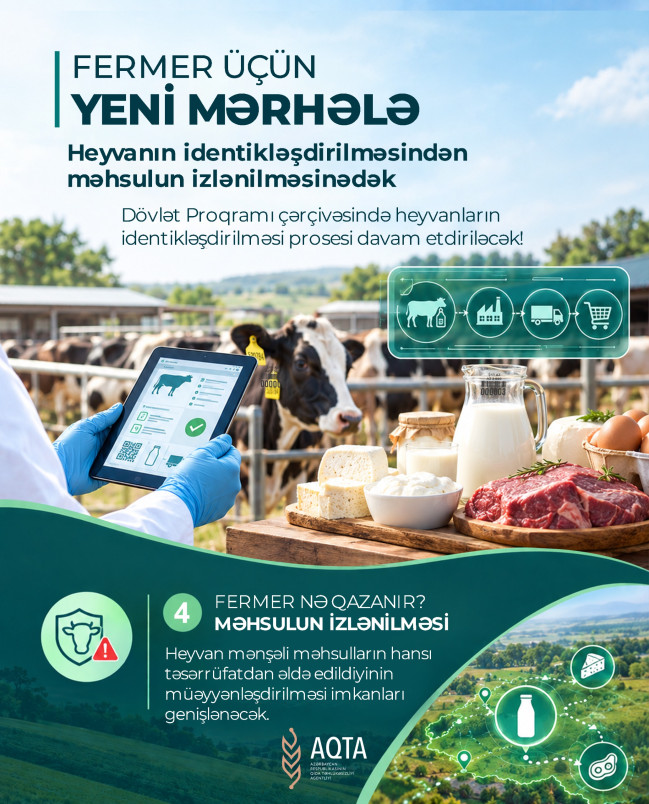 Fermer üçün yeni mərhələ: heyvanın identikləşdirilməsindən məhsulun izlənilməsinədək