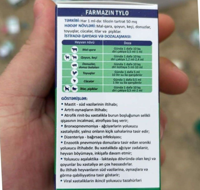 İdxal olunan baytarlıq preparatında uyğunsuzluq aşkarlanıb