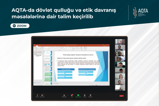 AQTA-da dövlət qulluğu və etik davranış məsələlərinə dair təlim keçirilib