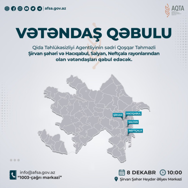 AQTA sədri Şirvanda vətəndaşlarla görüşəcək