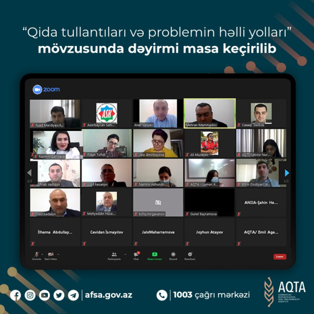 “Qida tullantıları və problemin həlli yolları” mövzusunda dəyirmi masa keçirilib