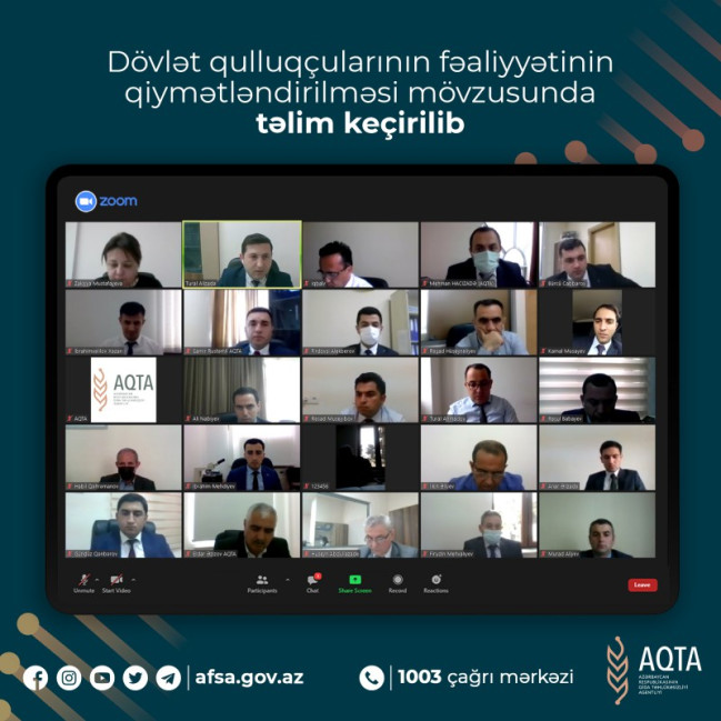 Dövlət qulluqçularının fəaliyyətinin qiymətləndirilməsi mövzusunda təlim keçirilib