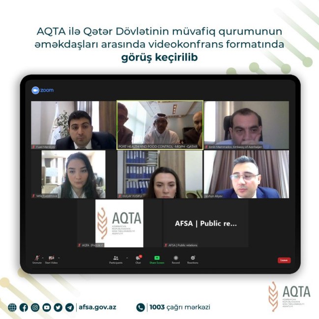 AQTA ilə Qətər Dövlətinin müvafiq qurumunun əməkdaşları arasında videokonfrans formatında görüş keçirilib