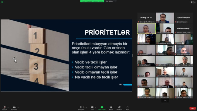 AQTA əməkdaşları “Liderliyin əsasları və idarəetmə” mövzusunda keçirilən təlimdə iştirak edib