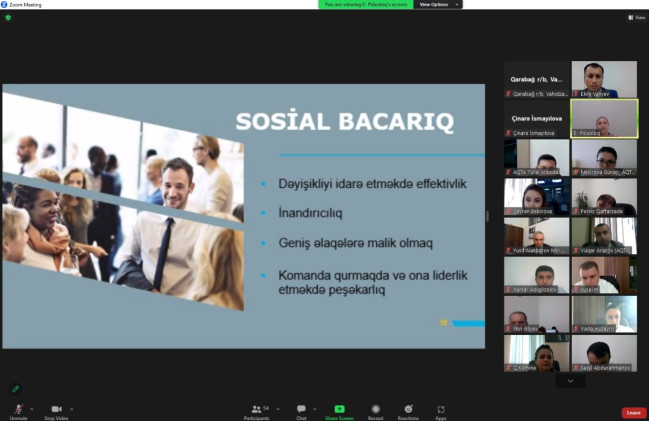 AQTA əməkdaşları “Liderliyin əsasları və idarəetmə” mövzusunda keçirilən təlimdə iştirak edib