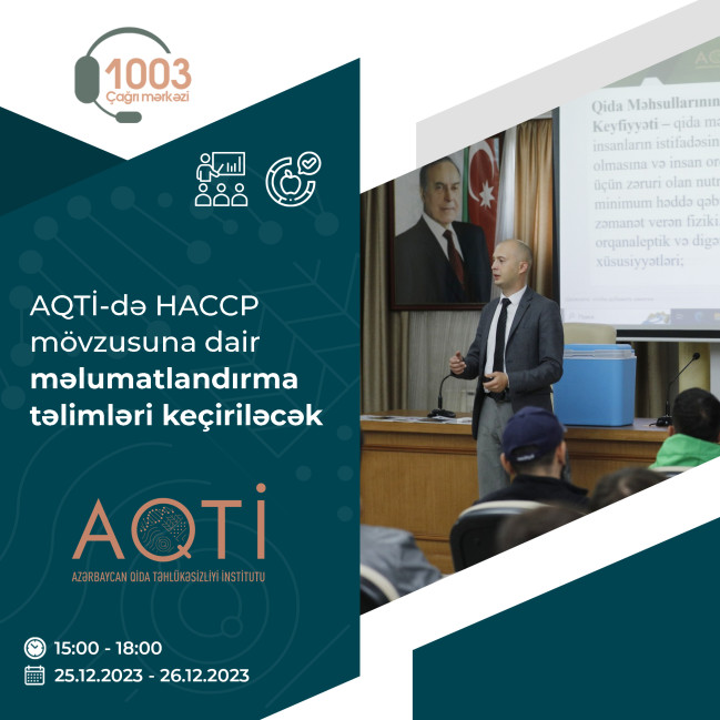 AQTİ-də HACCP mövzusuna dair məlumatlandırma təlimləri keçiriləcək