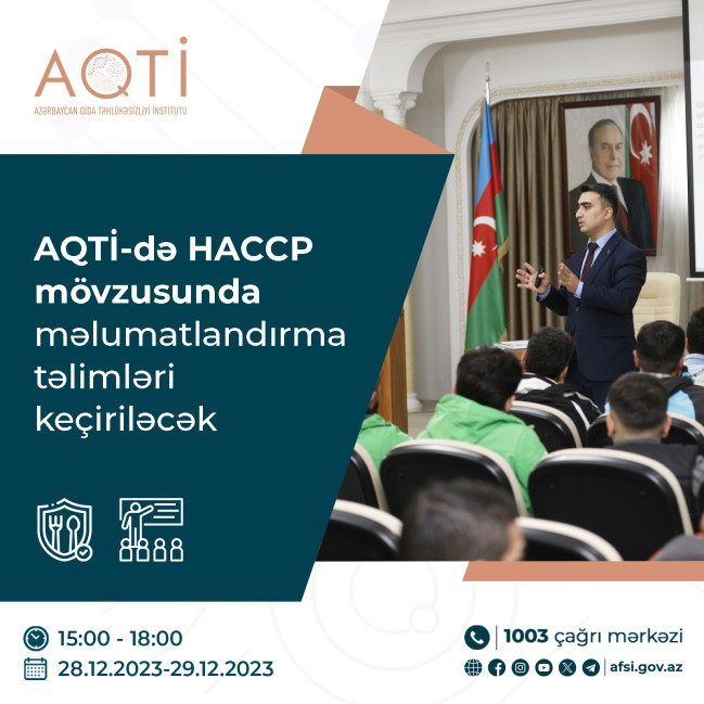 AQTİ-də HACCP mövzusunda məlumatlandırma təlimləri keçiriləcək