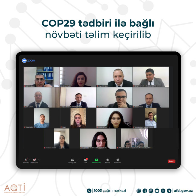 COP29 tədbiri ilə bağlı növbəti təlim keçirilib