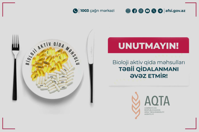 Bioloji aktiv qida məhsulları xəstəliklərin müalicəsi üçün istifadə edilə bilməz