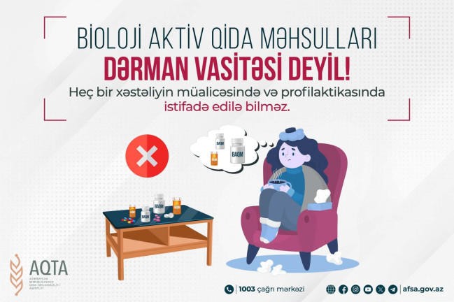 Bioloji aktiv qida məhsulları xəstəliklərin müalicəsi üçün istifadə edilə bilməz