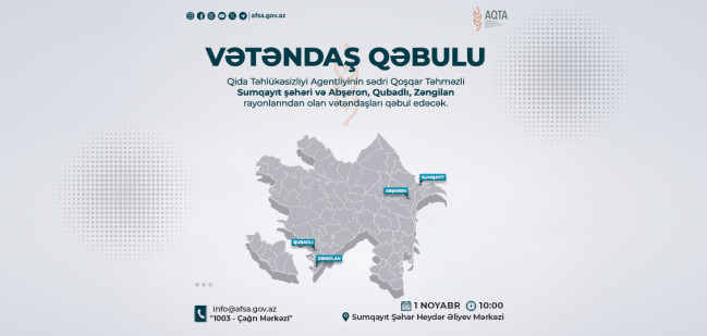 AQTA sədri Sumqayıtda vətəndaşları qəbul edəcək