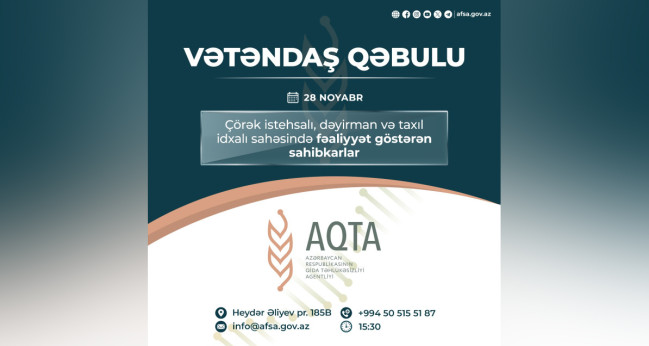 Qoşqar Təhməzli çörək istehsalı, dəyirman və taxıl idxalı sahəsində fəaliyyət göstərən sahibkarları qəbul edəcək
